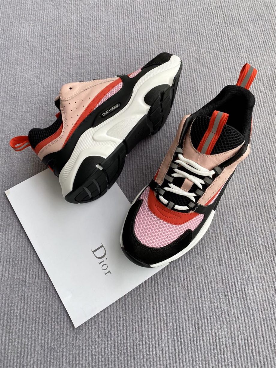 B22 Sneaker Black And Pink Technical Mesh And Calfskin - Cdo054