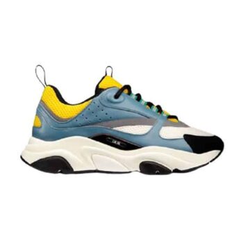 B22 Sneaker Blue Calfskin With Yellow And White Technical Mesh - Cdo059