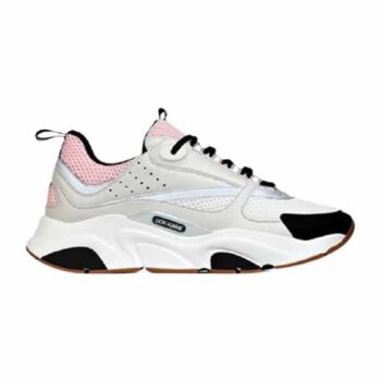 B22 Sneaker Off - White Calfskin With Pink And White Technical Mesh - Cdo056