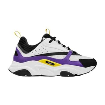 B22 Sneaker Violet And White Calfskin With White And Black Technical Mesh - Cdo053