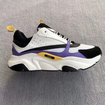 B22 Sneaker Violet And White Calfskin With White And Black Technical Mesh - Cdo053
