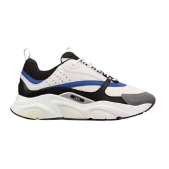 B22 Sneaker White And Black Technical Mesh And White, Black And Blue Calfskin - Cdo061