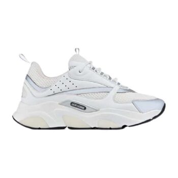 B22 Sneaker White Technical Mesh With White And Silver-Tone Calfskin - Cdo058