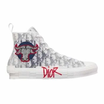 B23 SHAWN OX HEAD EMBROIDERY PATCH WHITE HIGH TOP SNEAKER - CDO030