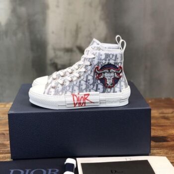 B23 SHAWN OX HEAD EMBROIDERY PATCH WHITE HIGH TOP SNEAKER - CDO030
