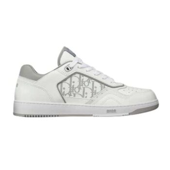 B27 LOW-TOP WHITE AND GRAY SMOOTH CALFSKIN WITH WHITE DIOR OBLIQUE GALAXY LEATHER SNEAKER - CDO016