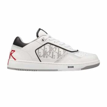 B27 LOW-TOP WHITE CALFSKIN AND DIOR OBLIQUE GALAXY LEATHER WITH DIOR AND SHAWN SIGNATURE SNEAKER - CDO032