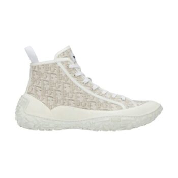 "B28 High-Top Sneaker Off-White Dior Oblique Jacquard And White Rubber - Cdo041"