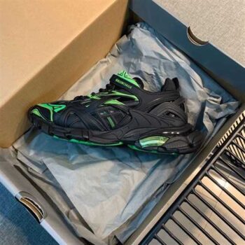 Balenciaga Track 2 Sneakers In Black And Green - Bb065