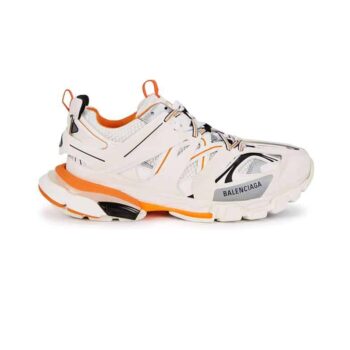 Balenciaga Track 3 Sneakers In White And Orange - Bb032