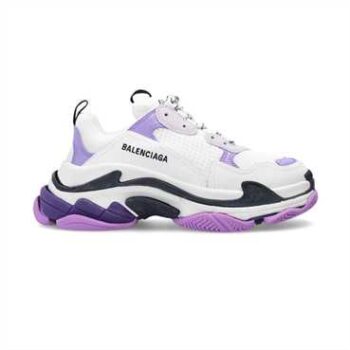 Balenciaga Triple S 1.0 Sneakers In White And Lilac - Bb070