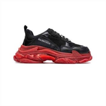 Balenciaga Triple S Clear Sole Sneakers In Red - Bb118