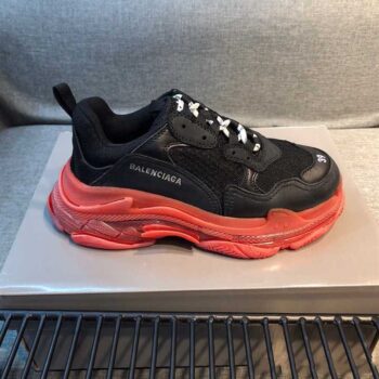Balenciaga Triple S Clear Sole Sneakers In Red - Bb118