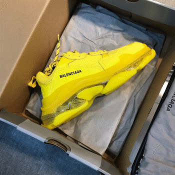 Balenciaga Triple S Clear Sole Sneakers In Yellow - Bb047