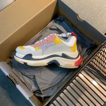 Balenciaga Triple S Sneakers In Cream Yellow And Red - Bb101