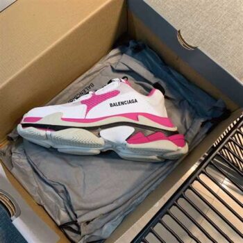 Balenciaga Triple S Sneakers In White And Pink - Bb052