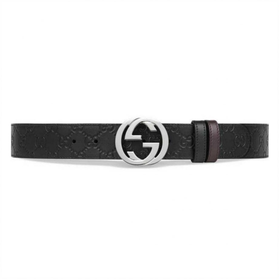 Gucci Signature Belt With Silver G Buckle - BG24