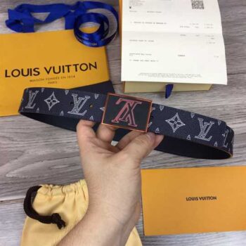 Louis Vuitton Belt Metropole Monogram Upside Down Ink Navy - LBT054