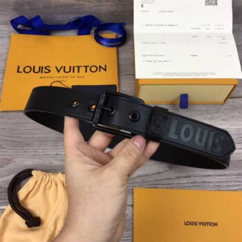 Louis Vuitton Dark Infinity Leather Voyager 35mm Belt - LBT032