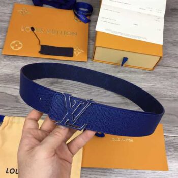 Louis Vuitton men's Initiales 40mm Reversible Belt Blue - LBT060
