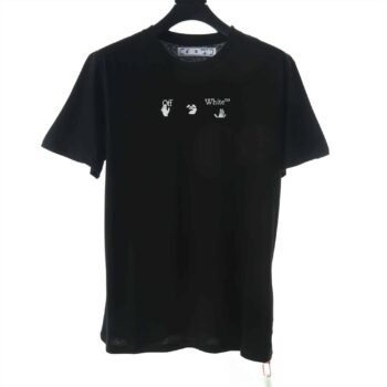 Off White Blue Marker Slim Cotton Jersey T-shirt Black/blue - OFW010