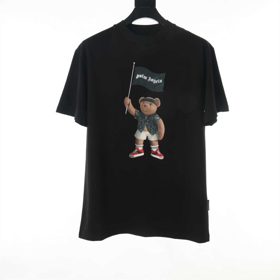 Palm Angels Black T-Shirt With Print - PMA024
