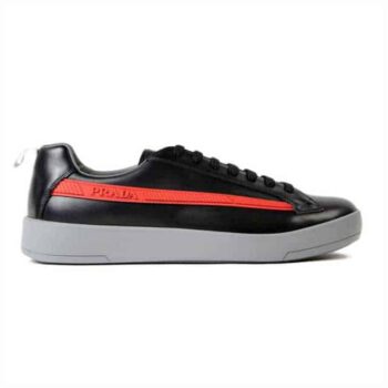 Prada Linea Rossa - Graphic Brushed Leather Sneaker - Prd010