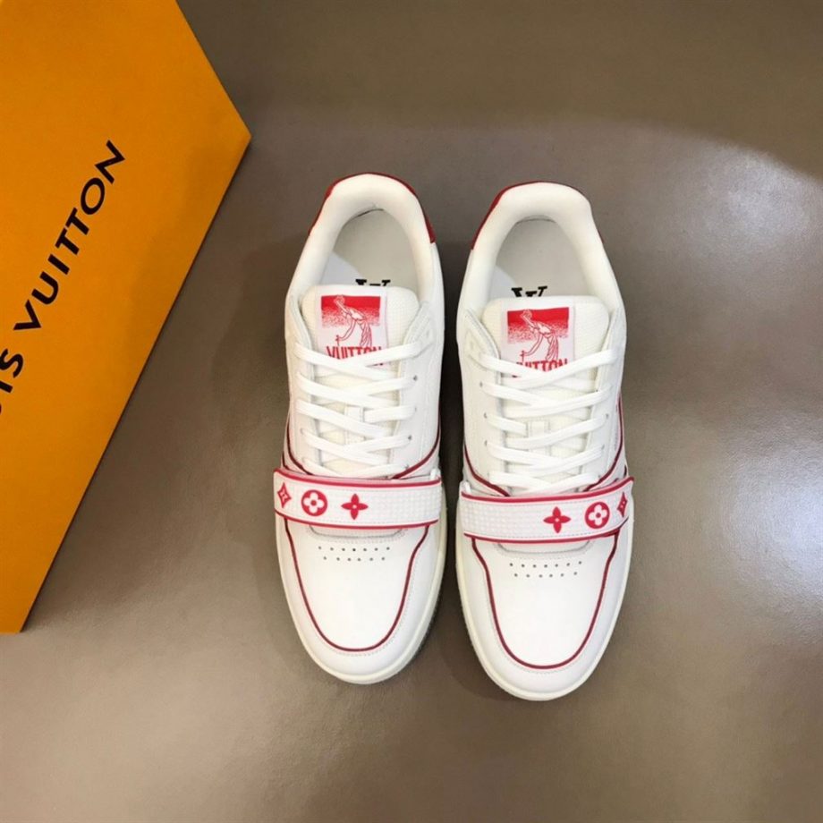 Louis Vuitton Trainer Snakers Red Calf Leather- Lsvt104