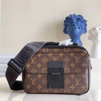 M45806 Louis Vuitton S Lock Messenger Bag Monogram Macassar Coated Canvas Epi Leather Trim And Lining