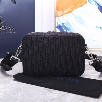 "Safari Messenger Bag Black Dior Oblique Jacquard "