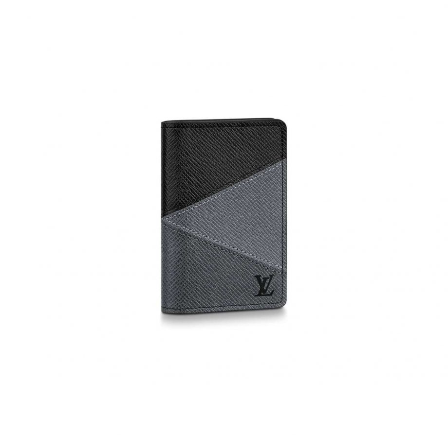 Louis Vuitton Pocket Organizer Gray Monochrome Taiga Leather M30729 - WSH026