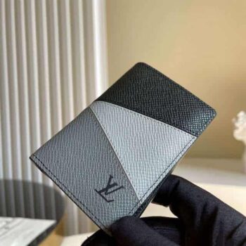 Louis Vuitton Pocket Organizer Gray Monochrome Taiga Leather M30729 - WSH026