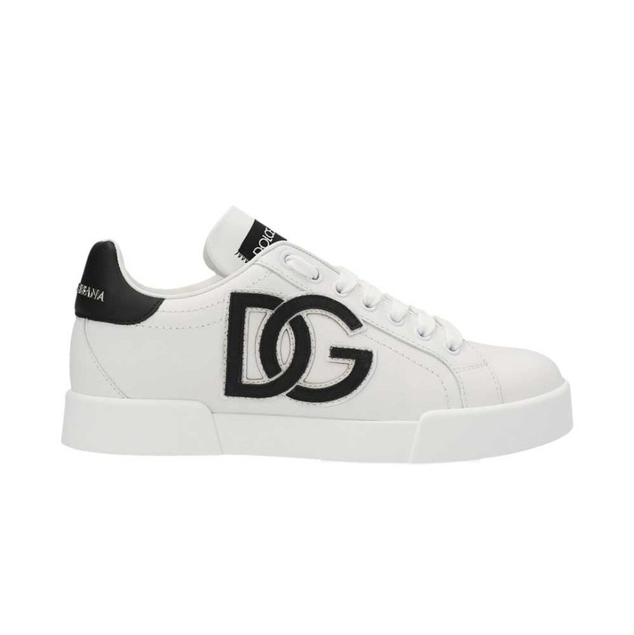 DOLCE & GABBANA White & Black Portofino Sneakers - DG251