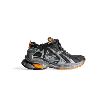 Balenciaga Men's Runner Sneaker in BlackGreyNeon Orange - BB222