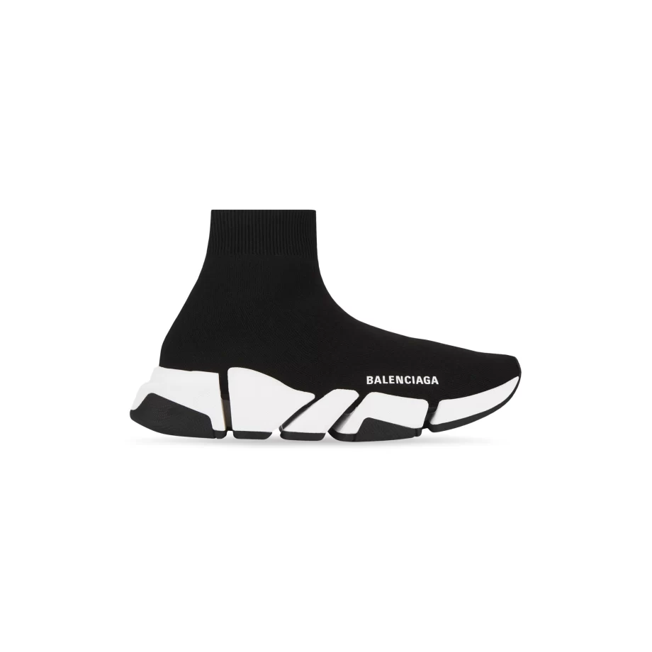 Balenciaga Speed 2.0 Recycled Knit Sneaker In BlackWhite - BB242
