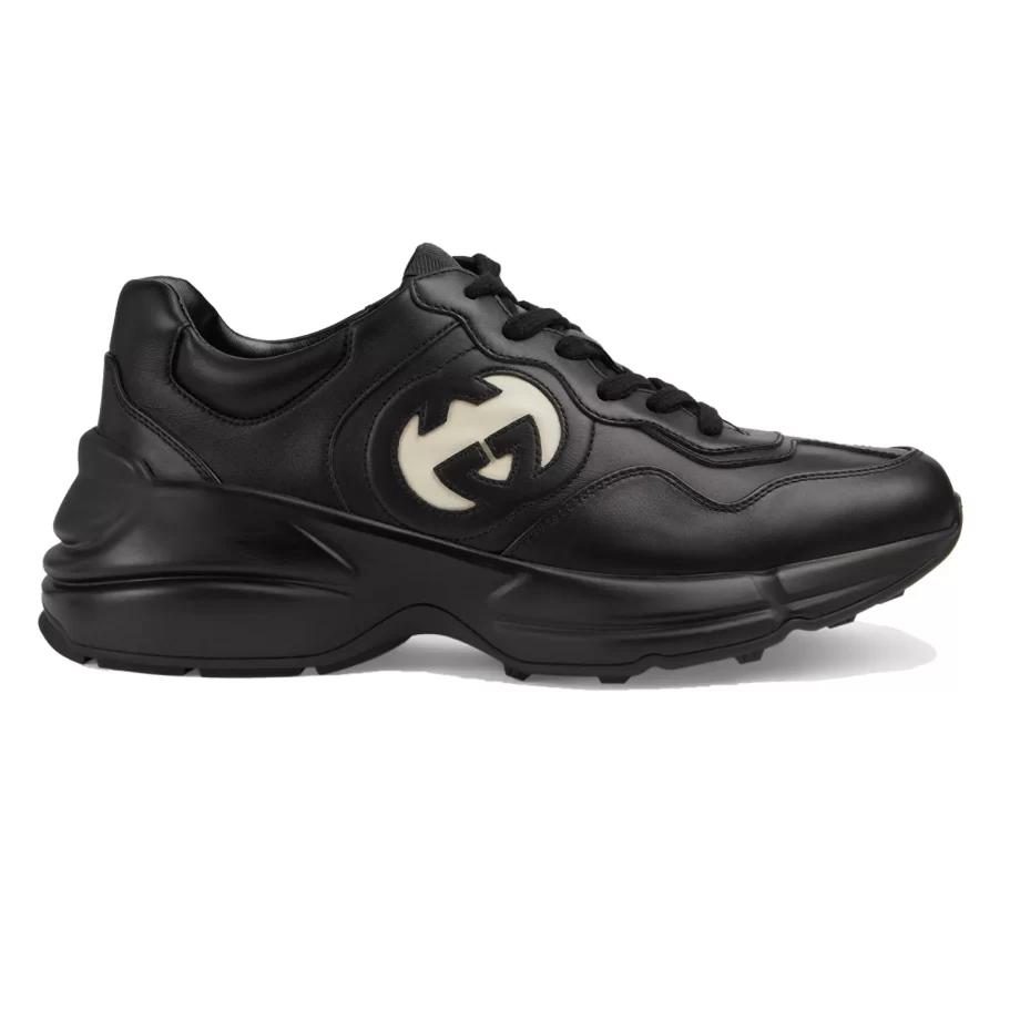 Gucci Rhyton Sneaker In Black Leather- GCC159