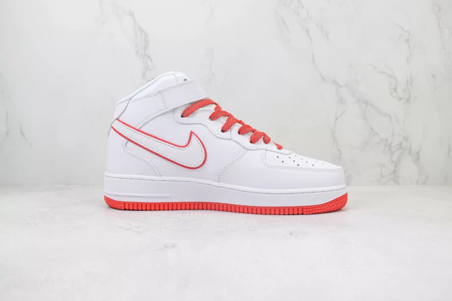 Nike Air Force 1 07 Mid White Red - AF142