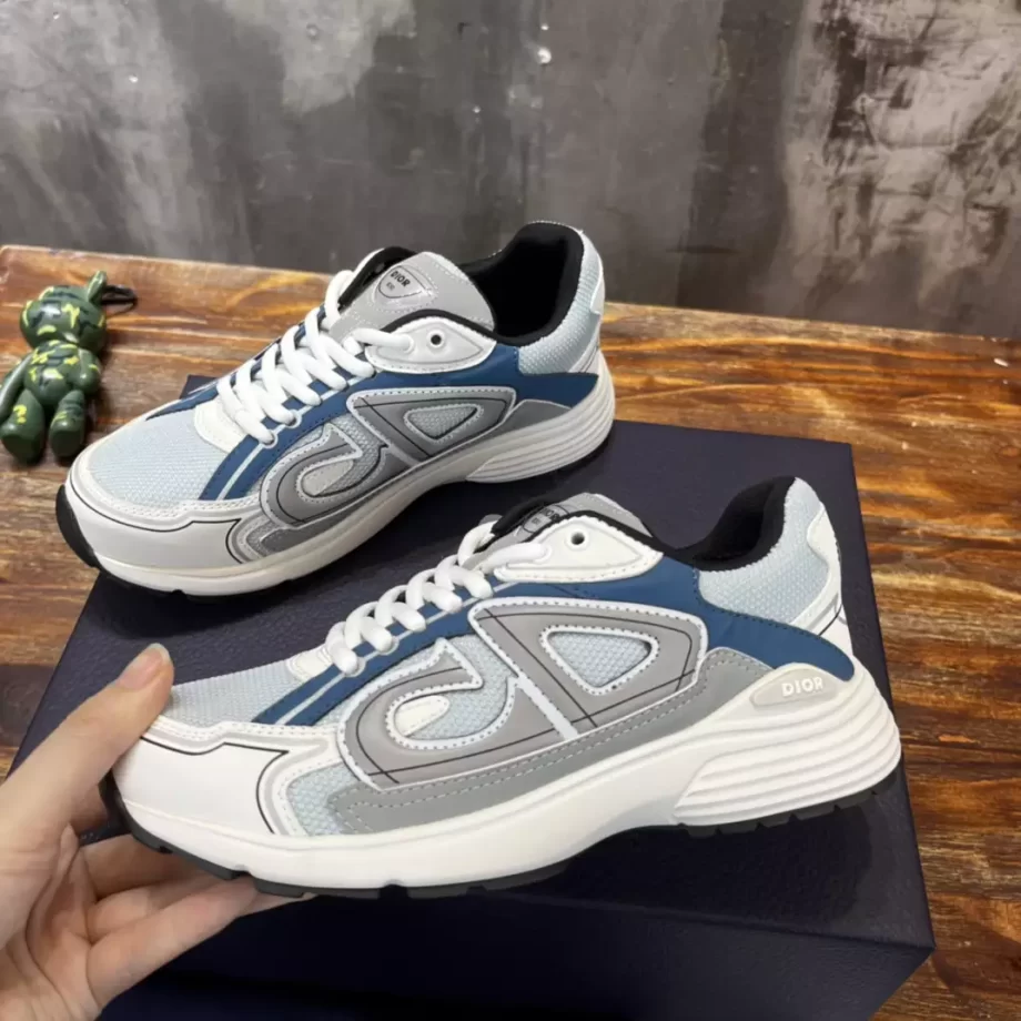 B30 Sneaker Light Blue Mesh and Blue, Gray and White Technical Fabric - CDO121