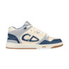 B57 Mid-Top Sneaker Navy Blue and Cream Smooth Calfskin with Gray Suede - CDO106