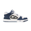 B57 Mid-Top Sneaker Navy Blue and White Smooth Calfskin with Beige and Black Dior Oblique Jacquard - CDO110