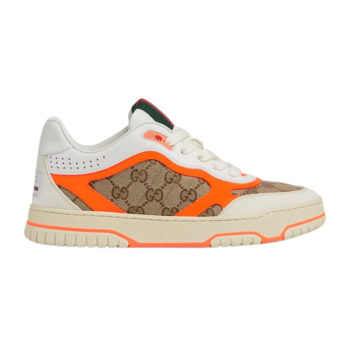 Gucci Re-Web Sneaker Beige And Ebony Original GG Canvas Orange Leather - GCC204