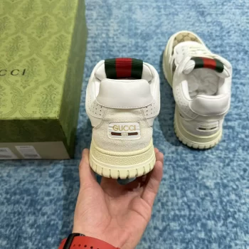 Gucci Re-Web Sneaker Beige And Ebony Original GG Canvas White Leather - GCC202