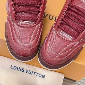 LV Skate Sneaker Bordeaux Red Grained Calf Leather