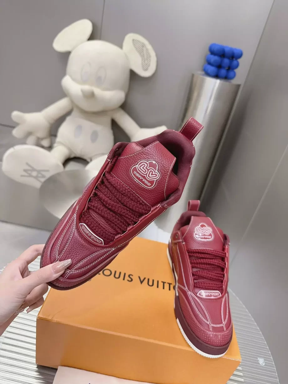 LV Skate Sneaker Bordeaux Red Grained Calf Leather