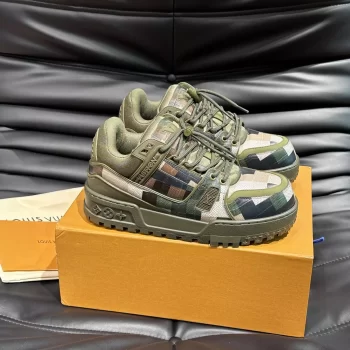 LV Trainer Maxi Sneaker Khaki Green Calf Leather - LSVT222