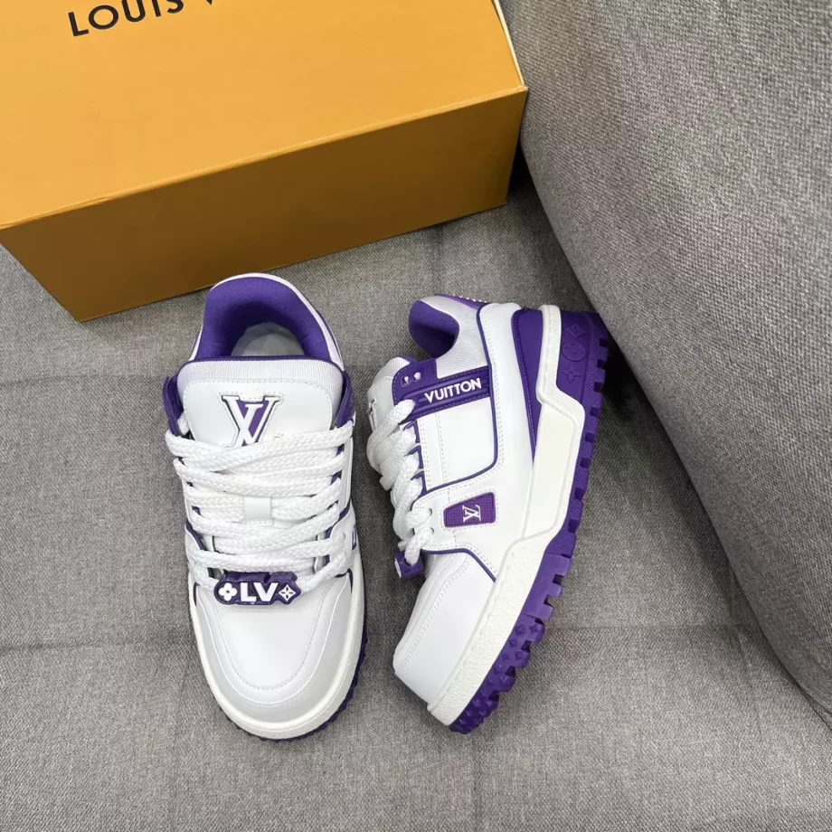LV Trainer Maxi Sneaker Purple Bicolor Calf Leather