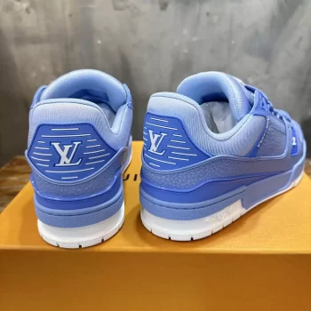 LV Trainer Sneaker Blue Grained Calf Leather - LSVT254