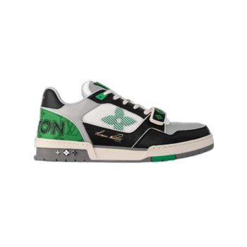 LV Trainer Sneaker Green Grained Calf Leather and Monogram Canvas - LSVT231