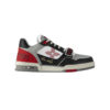 LV Trainer Sneaker Red Grained Calf Leather and Monogram Canvas - LSVT221