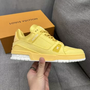 LV Trainer Sneaker Yellow Grained Calf Leather - LSVT255